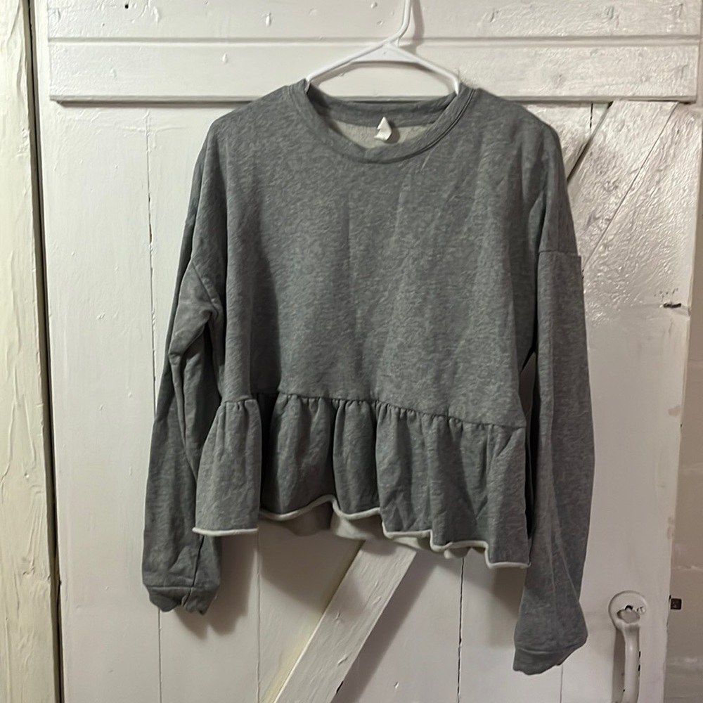 Grey peplum sweatshirt